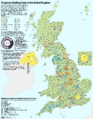 Map of the Telephone Dialling Codes in the United Kingdom