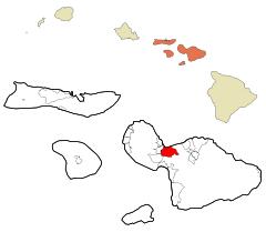 Maui County Hawaii Incorporated and Unincorporated areas Kahului Highlighted.svg