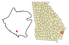 McIntosh County Georgia Incorporated and Unincorporated areas Darien Highlighted.svg