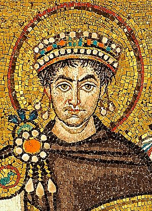 Archivo:Mosaic of Justinianus I - Basilica San Vitale (Ravenna)
