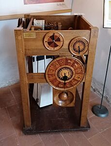 Archivo:Oriolo della torre di Chiaravalle di Leonardo da Vinci in una mostra su Leonardo da Vinci al Mulino di Mora Bassa - Morabassa