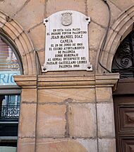 Archivo:Palencia - Casa natal de Juan Manuel Díaz Caneja (Calle Mayor) 2