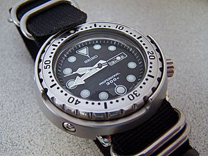 Archivo:Seiko SBBN007 Diver's 300m on a 4-ring NATO style strap