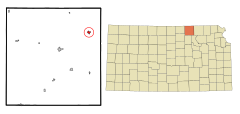 Washington County Kansas Incorporated and Unincorporated areas Hanover Highlighted.svg