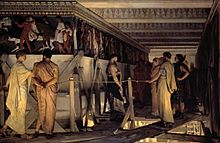1868 Lawrence Alma-Tadema - Phidias Showing the Frieze of the Parthenon to his Friends.jpg