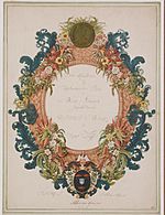 Archivo:Albert van Spiers - A floral frontispiece with a portrait medallion of Agnes Block