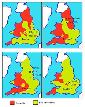 Archivo:English civil war map 1642 to 1645