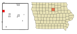 Franklin County Iowa Incorporated and Unincorporated areas Alexander Highlighted.svg