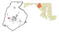 Frederick County Maryland Incorporated and Unincorporated areas Middletown Highlighted