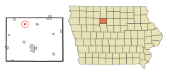 Humboldt County Iowa Incorporated and Unincorporated areas Bode Highlighted.svg
