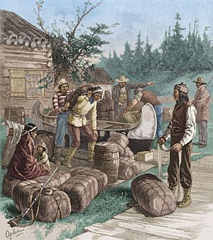 Archivo:Indians at a Hudson Bay Company trading post