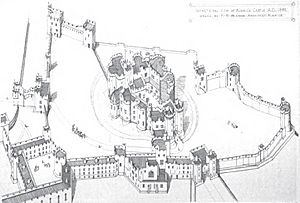 Archivo:Isometric View of Alnwick Castle, 1866