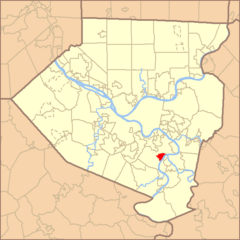 Map of Allegheny County PA Highlighting Dravosburg.png