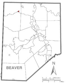 Map of Darlington, Beaver County, Pennsylvania Highlighted.png