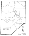 Map of Darlington, Beaver County, Pennsylvania Highlighted