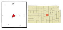 McPherson County Kansas Incorporated and Unincorporated areas McPherson Highlighted.svg