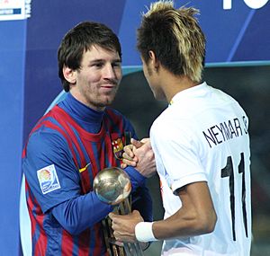 Archivo:Messi with Neymar Junior the Future of Brazil