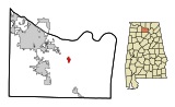 Morgan County Alabama Incorporated and Unincorporated areas Somerville Highlighted.svg