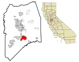 San Joaquin County California Incorporated and Unincorporated areas Manteca Highlighted.svg
