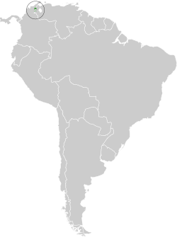 Distribución geográfica del tapaculo de Perijá.