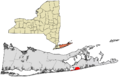 Suffolk County, NY, towns and villages Southampton highlighted