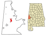Sumter County Alabama Incorporated and Unincorporated areas Livingston Highlighted.svg