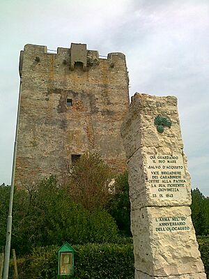 Archivo:Torre di Palidoro. Luogo della Fucilazione di Salvo d'Acquisto. Lapide commemorativa
