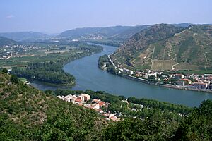 Archivo:Tournon - confluent du Doux avec le Rhône