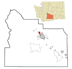 Yakima County Washington Incorporated and Unincorporated areas Gleed Highlighted.svg
