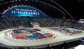 Archivo:2006 Asian Games athletes during opening ceremony