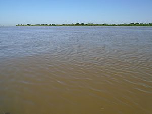 Archivo:Calma del río Paraguay y perfecta llanura chaqueña-paraguaya.