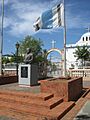 Central plaza and Catholic church in Vega Alta, Puerto Rico