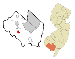 Cumberland County New Jersey Incorporated and Unincorporated areas Cedarville Highlighted.svg