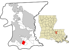 East Baton Rouge Parish Louisiana incorporated and unincorporated areas Oak Hills Place highlighted.svg