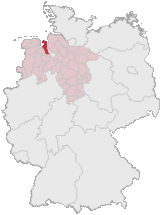 Lage des Landkreises Wesermarsch in Deutschland.GIF