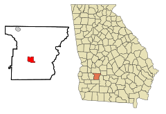 Lee County Georgia Incorporated and Unincorporated areas Leesburg Highlighted.svg