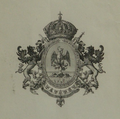 Litografía del escudo imperial de Maximiliano de México