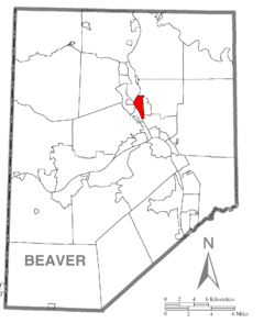 Map of New Brighton, Beaver County, Pennsylvania Highlighted.png