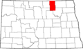Map of North Dakota highlighting Towner County