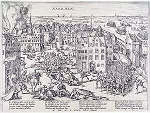 Archivo:Massacre of Naarden (1572) - Bloedbad van Naarden (Frans Hogenberg)