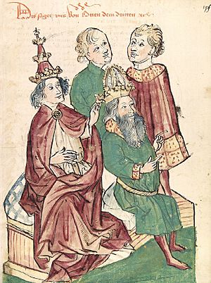 Archivo:Otto III wird von Papst Gregor V. zum Kaiser gesalbt