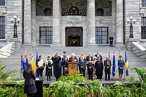 Archivo:Proclamation of accession ceremony for King Charles III, Wellington, New Zealand