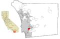 San Diego County California Incorporated and Unincorporated areas La Mesa Highlighted