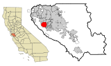 Santa Clara County California Incorporated and Unincorporated areas Saratoga Highlighted.svg