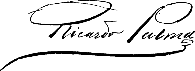 Signature of Ricardo Palma