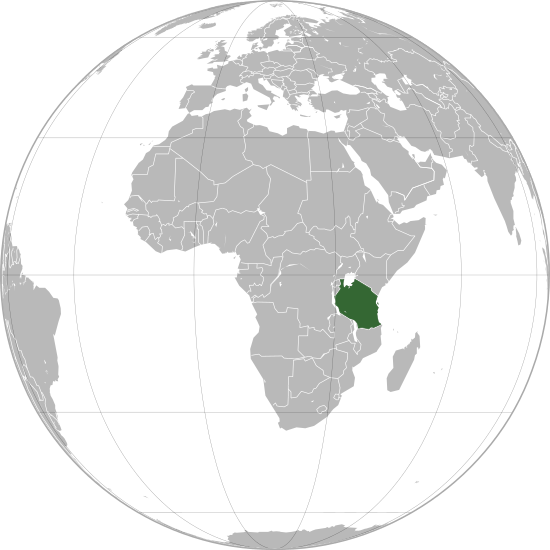 Tanzania (orthographic projection)