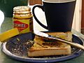Vegemite on toast and a cup of coffee