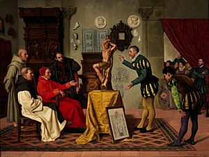 Archivo:Visita del cardenal Tavera al célebre Alonso Berruguete (Museo del Prado)