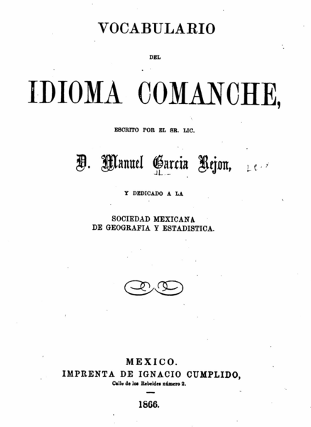 Vocabulario del idioma comanche