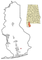 Baldwin County Alabama Incorporated and Unincorporated areas Elberta Highlighted